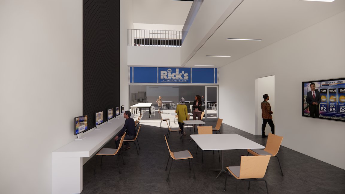 The gift funds the Rick’s Automotive Student Lounge.